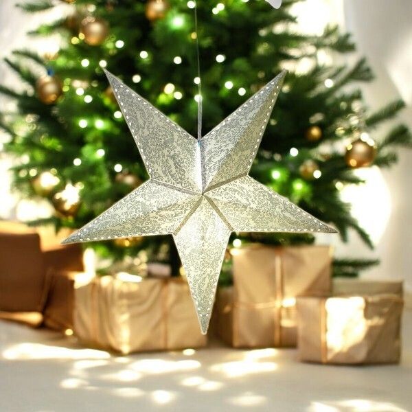 Paper Star Hanging Lantern_Silver_AZ37pack of 1 Silver Paper Hanging Lantern-image-10
