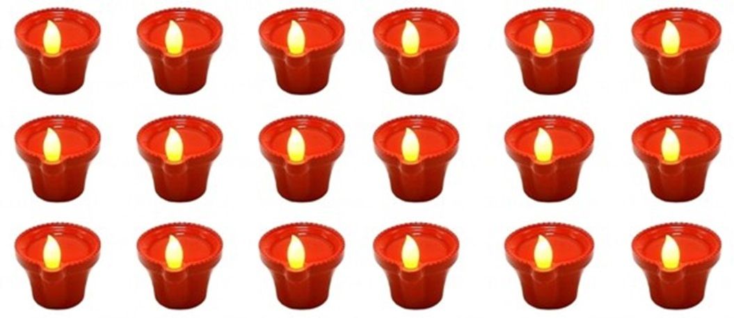 aryansh enterprises Pack of 3 Water Sensor Light Diya for Home Decoration Diwali Purpose. Multicolor Plastic Table Lantern-picture-44