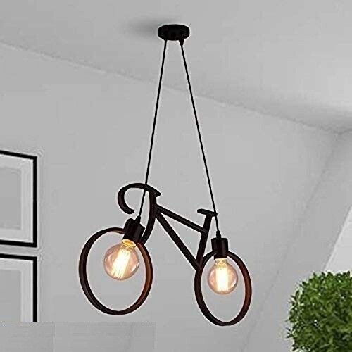 Vintage Black Aluminium Metallic Cycle Shape Hanging Pendant Ceiling Lamp for Bedroom, Living Room Balcony Decor (Vintage Cycle) ( Bulbs not Included ) Black Iron Hanging Lantern