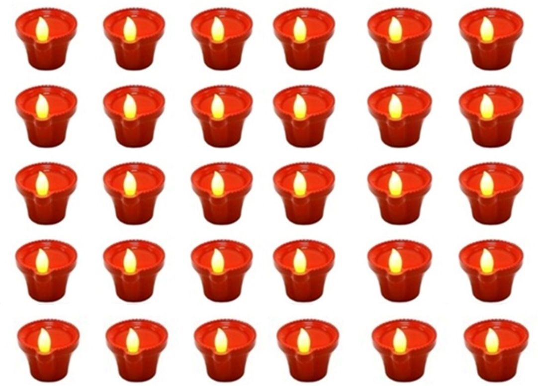 sharma distributor Pack of 5 Water Sensor Light Diya for Home Decoration Diwali Purpose. Multicolor Plastic Table Lantern-picture-27