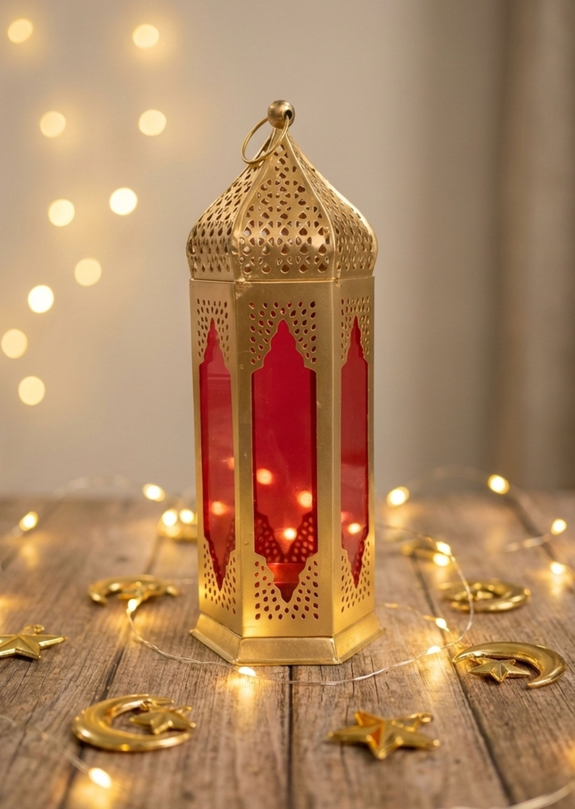 ayera design ML-RED-24 Red, Gold Iron Hanging Lantern-picture-21