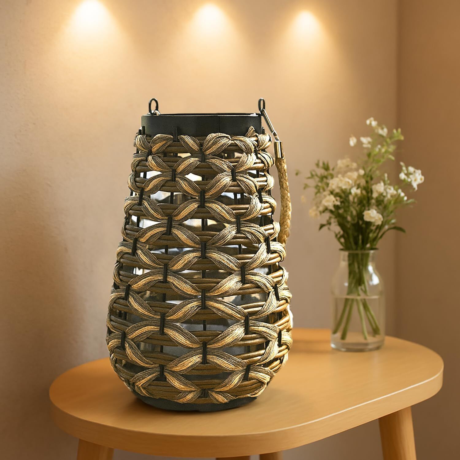 luxe home international Lx_Lamp_2025-115-3_Brown Brown Bamboo Hanging Lantern-picture-11