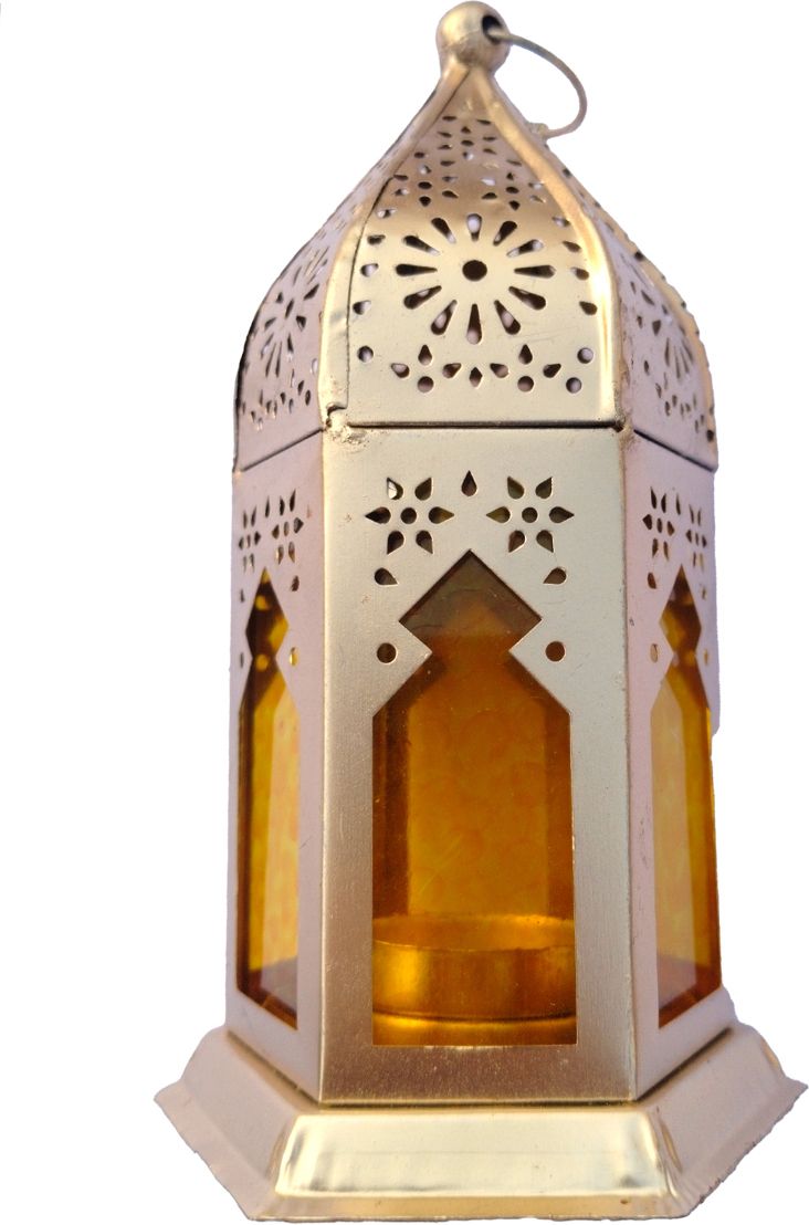 mamci cast Iron and Glass Lantern for Diwali , Ramadan and Home Decoration Yellow Iron, Glass Table Lantern-picture-34