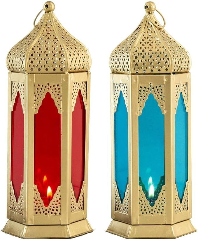 winscrafts Morrocan Red, Blue Iron Table Lantern-picture-12