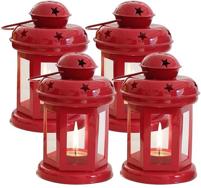 winscrafts Star Lantern Red Iron Table Lantern-picture-40