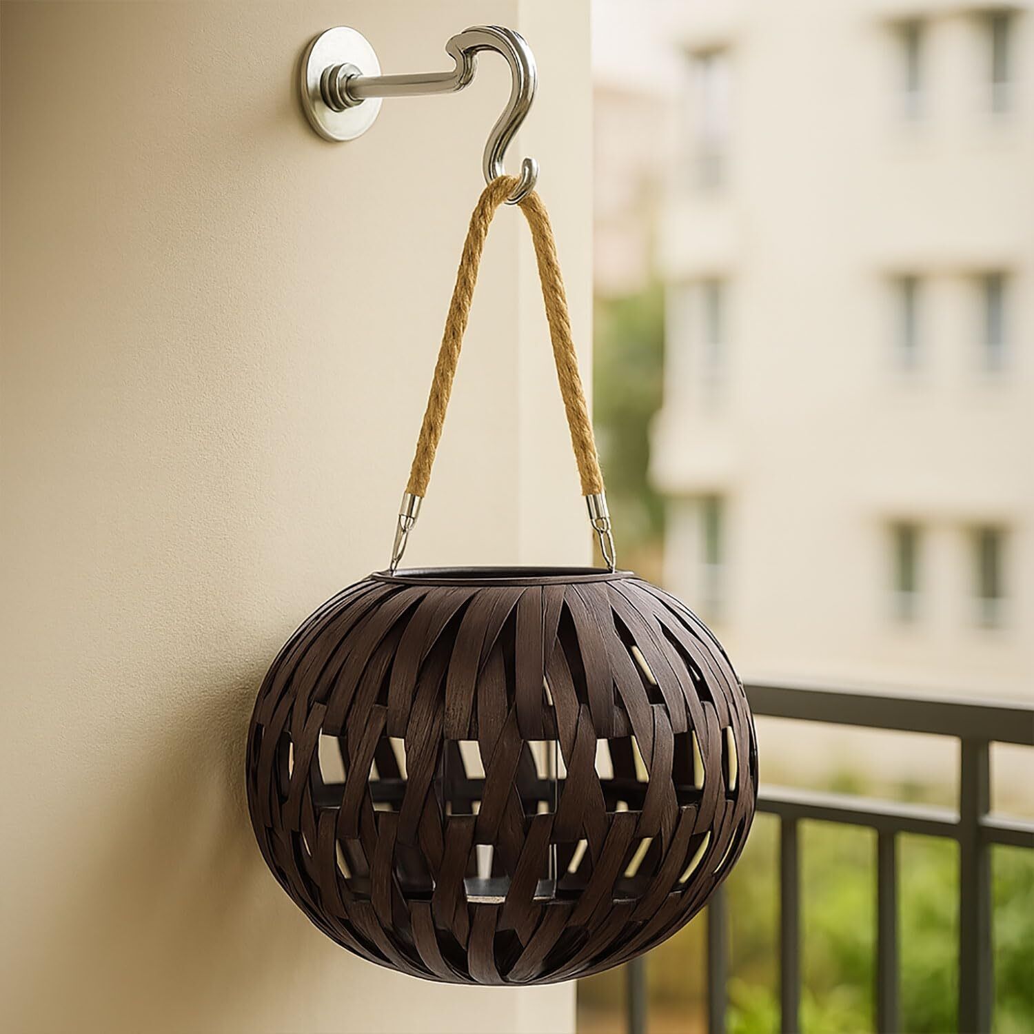 luxe home international Lx_Lamp_2023-241_Cocoa Brown Bamboo Hanging Lantern-picture-41