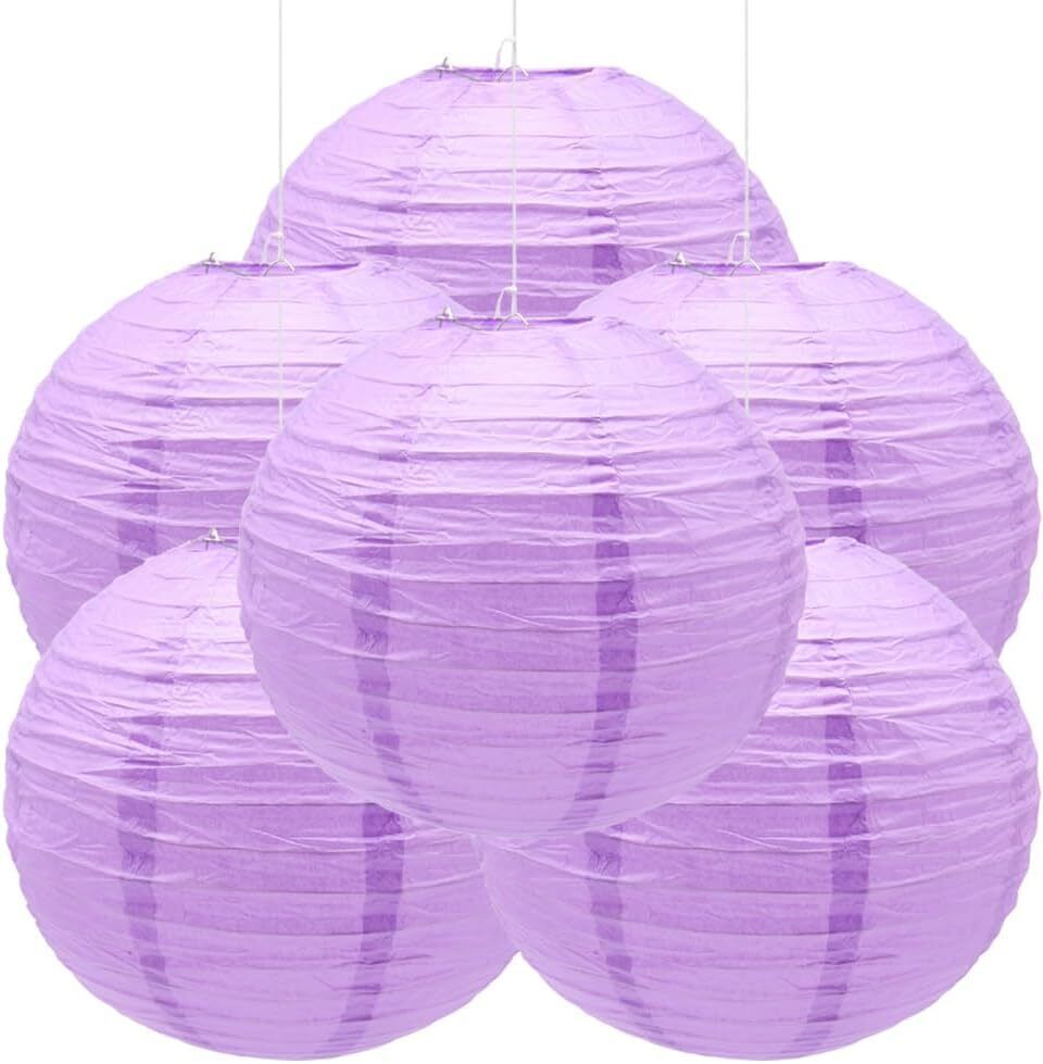Paper Hanging Lantern Rice Paper Ball Lamp Decoration for Party OP202 Purple Paper Hanging Lantern-image-39