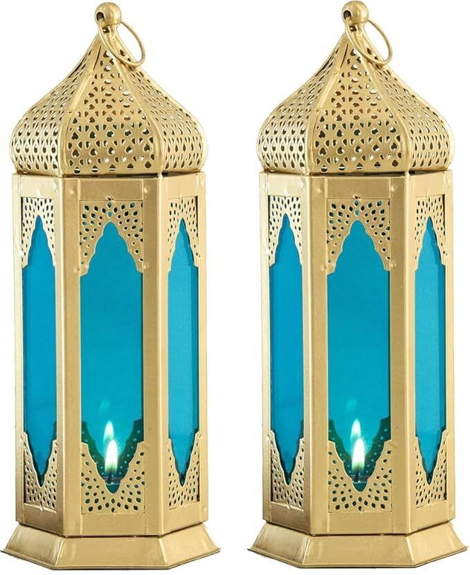 winscrafts Morrocan Blue Iron Table Lantern-picture-21