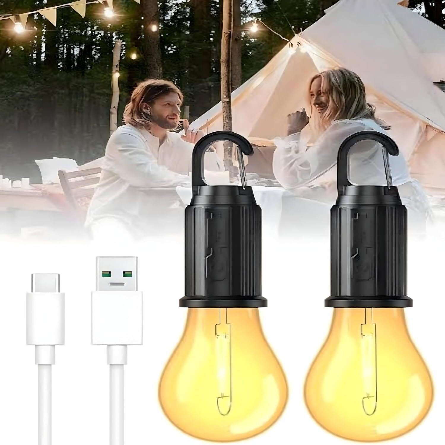 digsmorden Rechargeable LED Camping & Emergency Light Bulb Black Plastic Hanging Lantern-picture-42