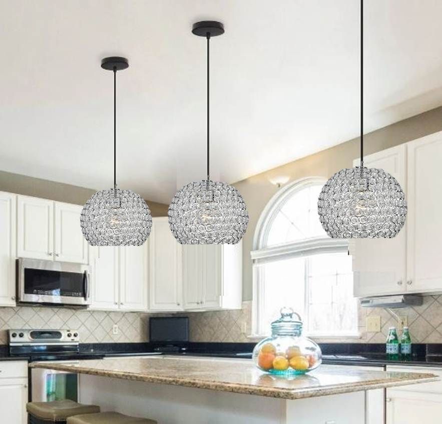 Crystal ceiling Light pendent light Dinner table lamp wedding décor light Silver, Clear Metal Hanging Lantern-image-0