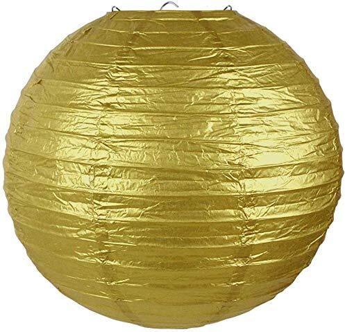 decorgram Gold Paper Lantern Great Home, Party & Wedding Decorations (Pack of 1) Gold Paper, Stainless Steel Hanging Lantern-picture-22