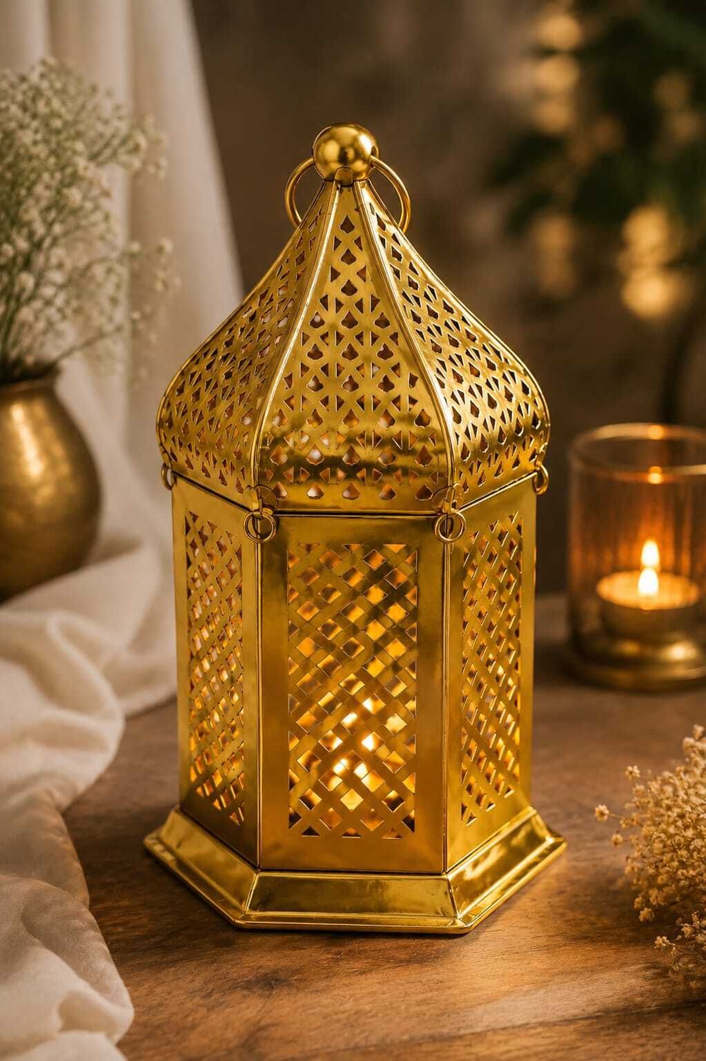 livingcorps Gold Iron Table Lantern-picture-12
