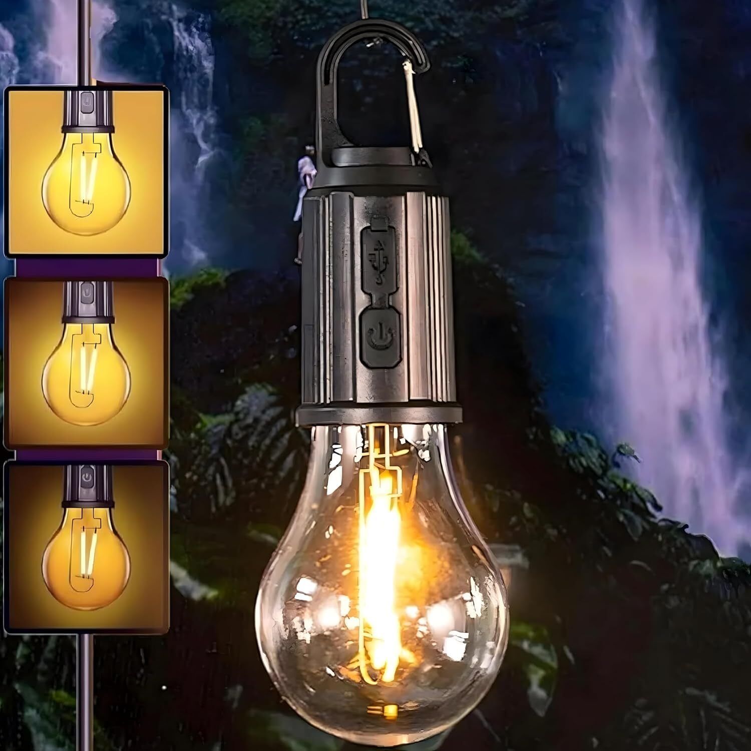 digsmorden Rechargeable LED Camping & Emergency Light Bulb Black Plastic Hanging Lantern-picture-14
