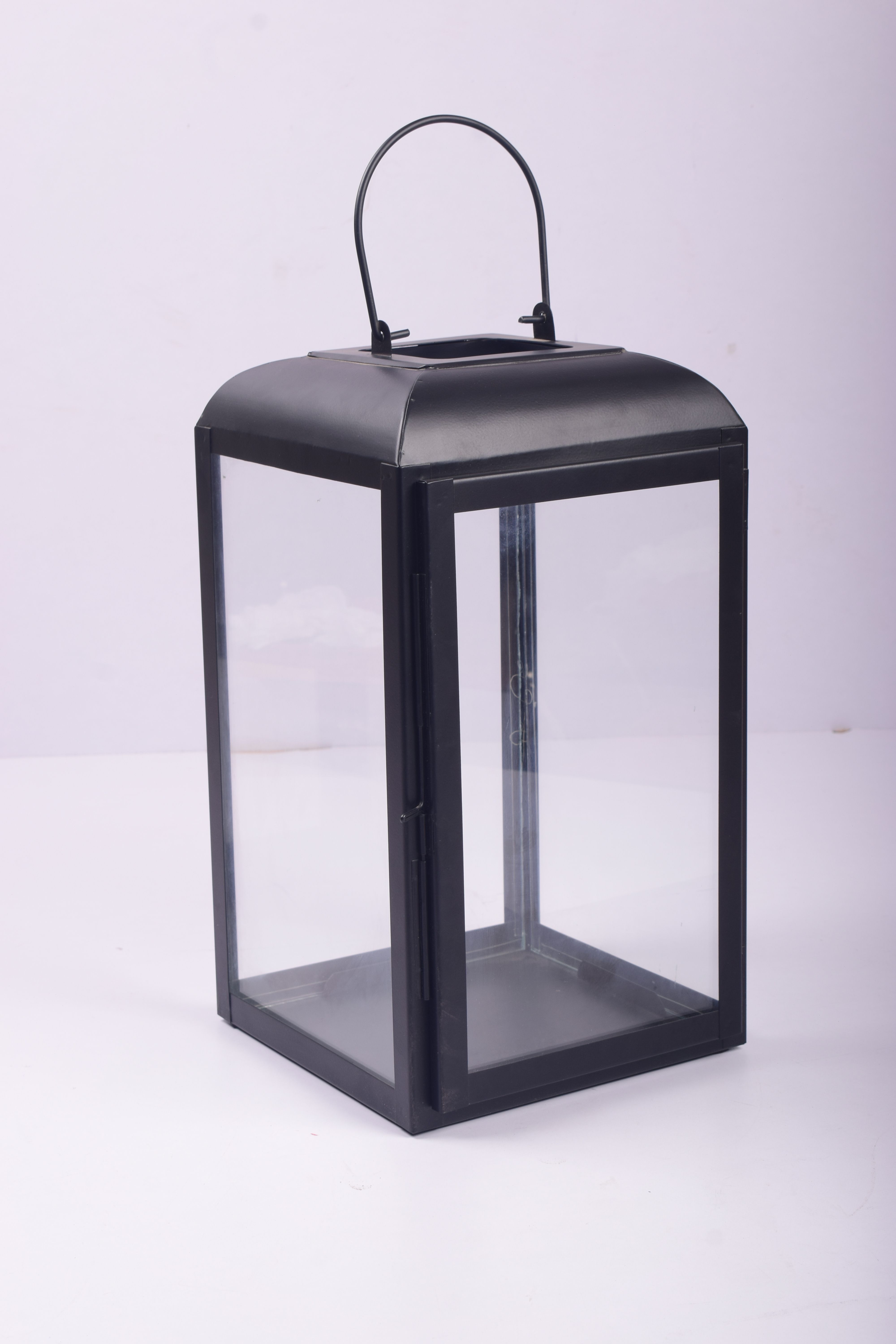 nilaay home Matte Black Black Metal, Glass Table Lantern-picture-12
