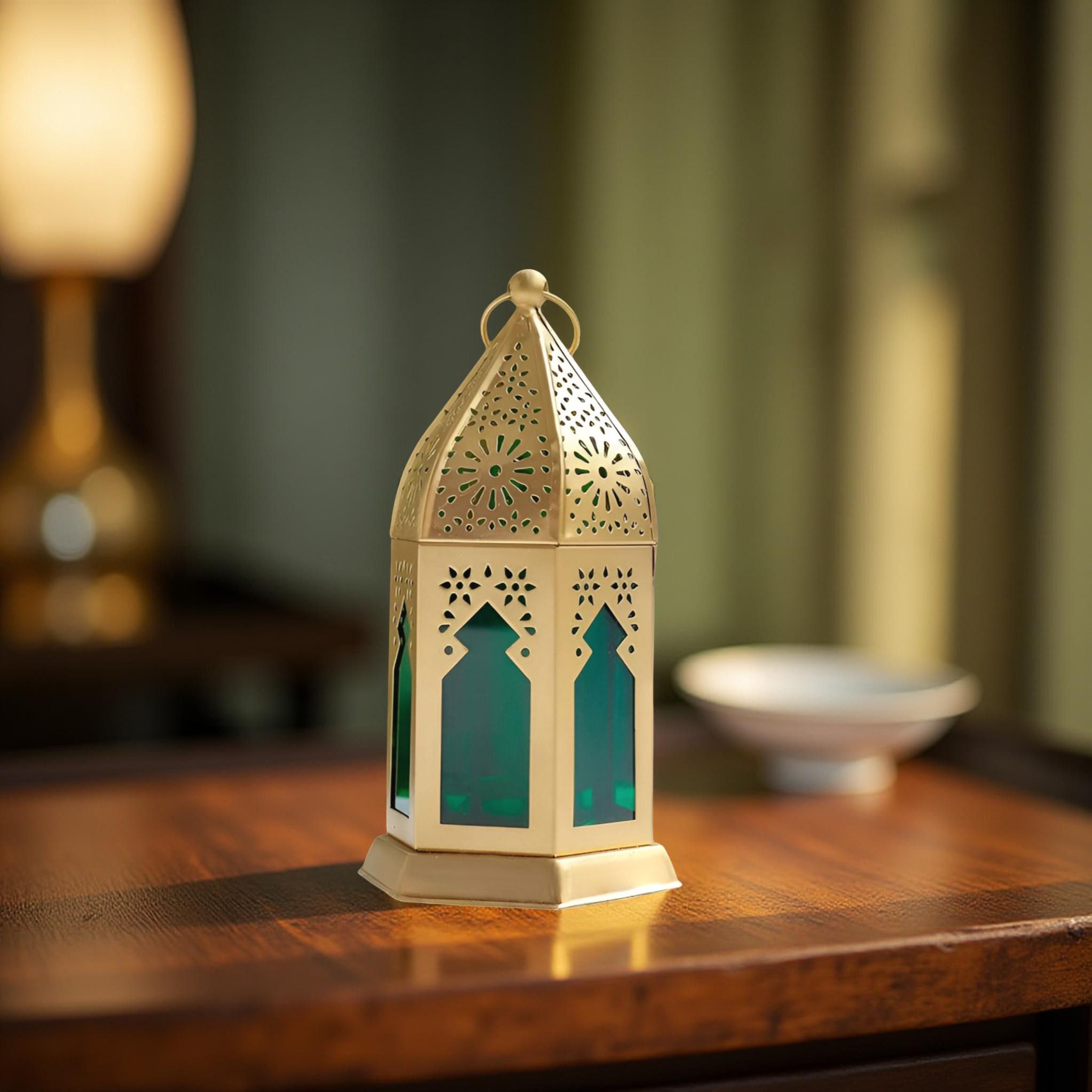 Moroccan shape tealight candle holder for home And Diwali Decoration Gold Metal Table Lantern-picture-18