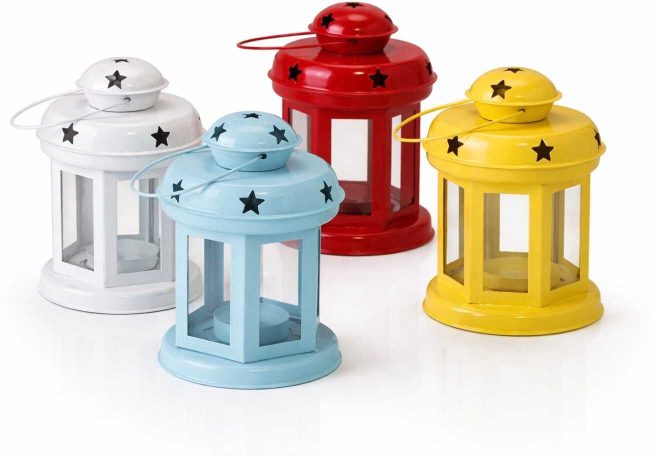 sanrti White, Blue, Red, Yellow Metal Hanging Lantern-picture-46