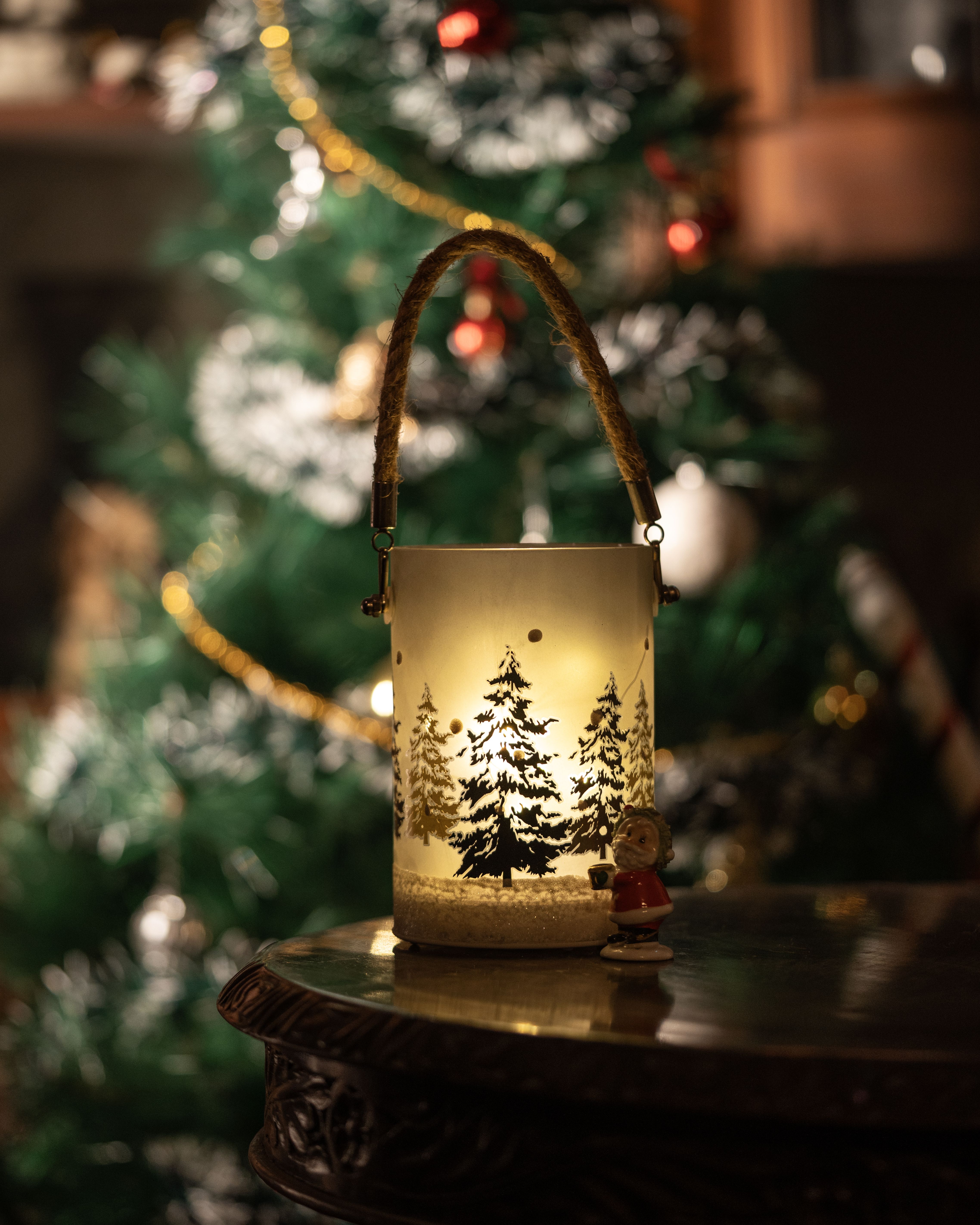 White, Black Borosilicate Glass Hanging Lantern-image-24