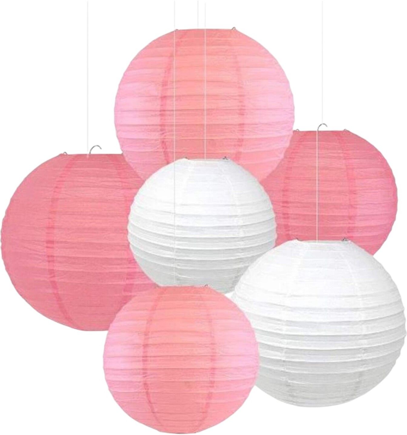 orama Pink, White Paper Hanging Lantern-picture-14