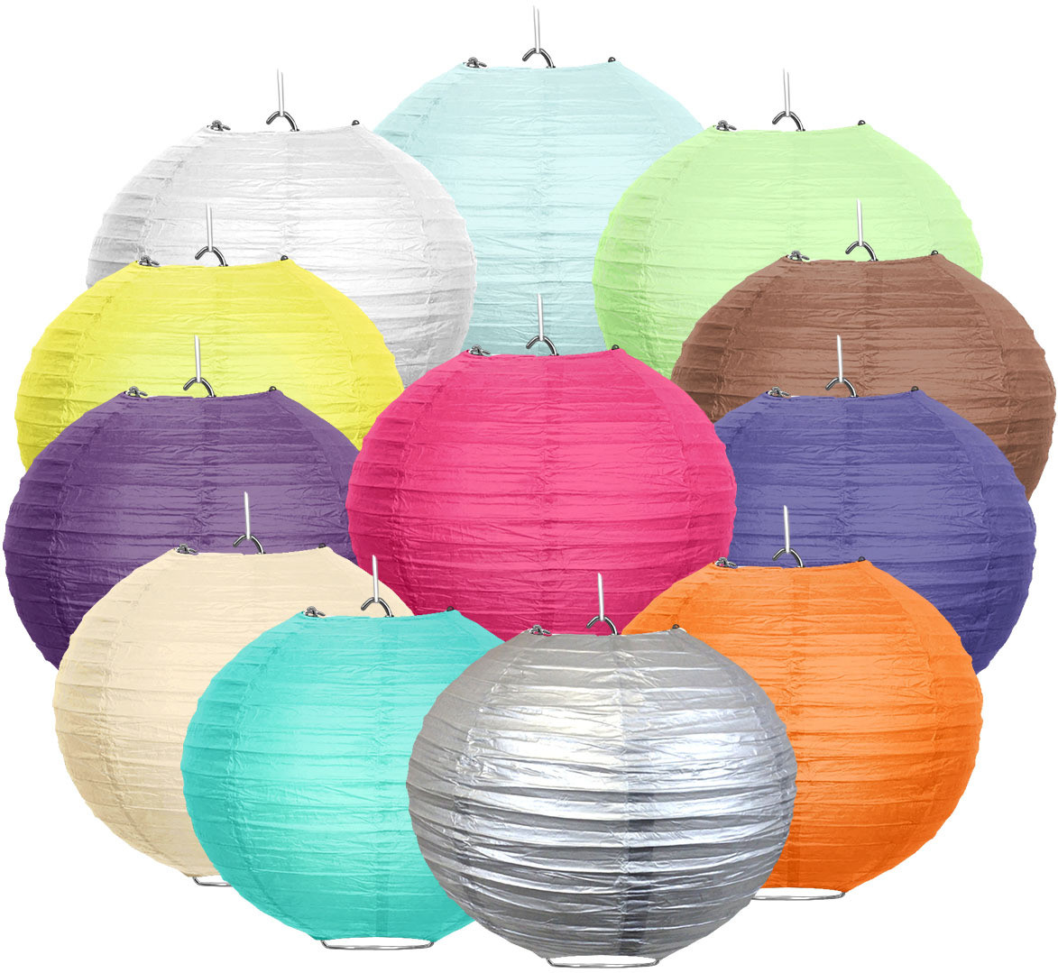 orama Rice Paper Ball Lamp Round Hanging Ball Paper Hanging Lantern Paper Lamp Multicolor Paper Hanging Lantern image 1