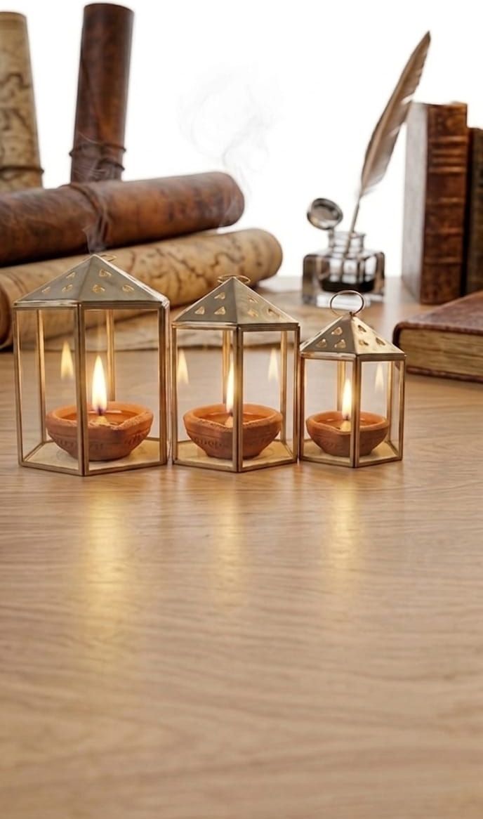 Silver Metal Table Lantern-image-1
