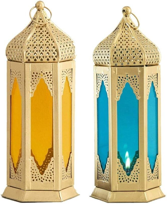 winscrafts Morrocan Blue, Yellow Iron Table Lantern-picture-18