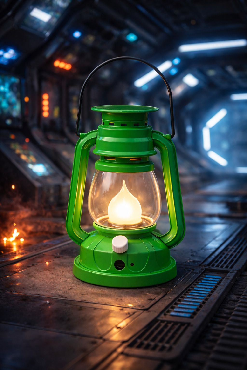 hovexs Hi-Bright LED with 1st Step Night Lamp Solar Rechargeable Green Plastic Hanging Lantern-picture-27