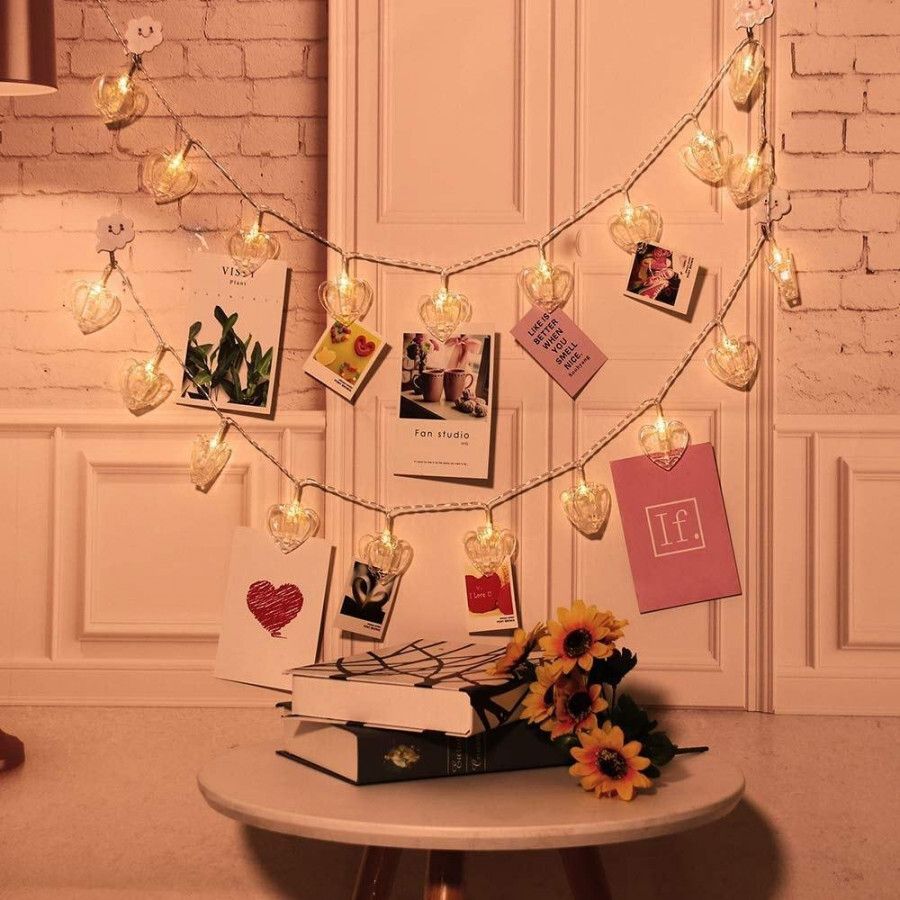 adj HEART SHAPE LED LIGHT White Plastic Hanging Lantern-picture-43