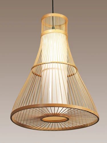 Beige Bamboo Hanging Lantern-image-2