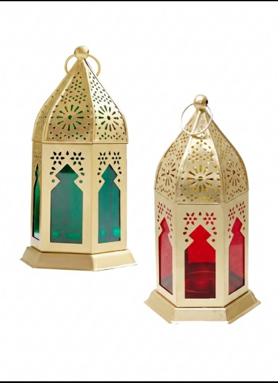 beliv decorative multipurpose lantern Green, Red Metal Hanging Lantern-picture-12