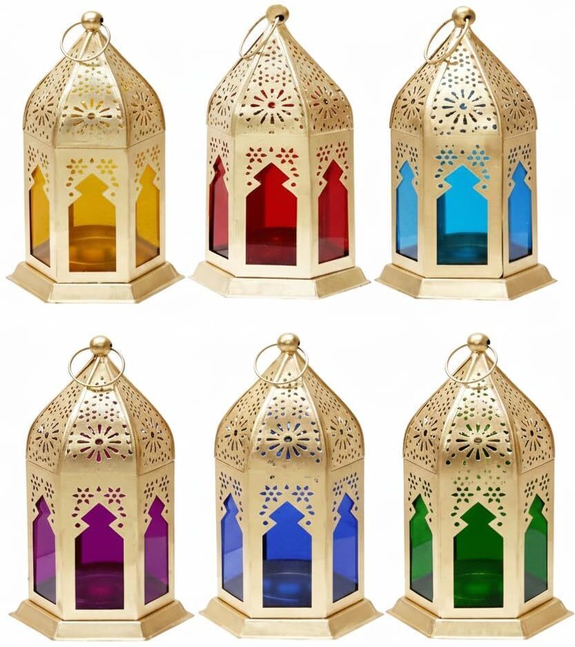 Ramadan decoration Lantern Candle Holder for Table Decor, Living Room office Gold, Green, Red, Yellow, Orange, Purple Iron, Cast Iron Hanging Lantern-image-40