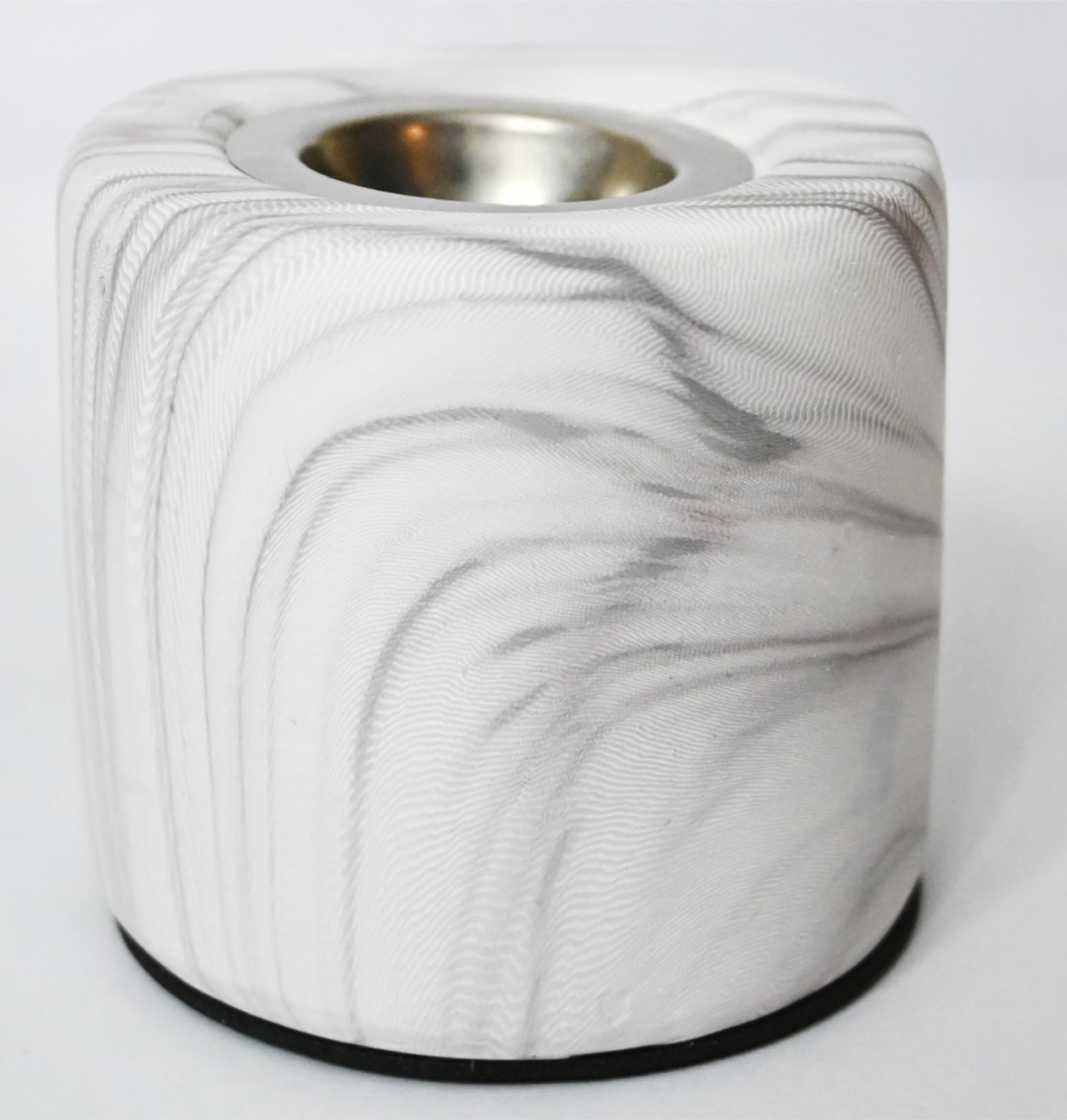blooming floret Natural Marble Candle Holder | Small Tealight Holder for Home White, Grey Marble Table Lantern-picture-26