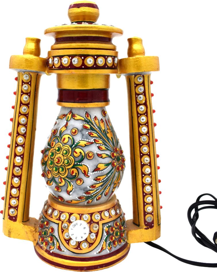 crafted charmers 10-Inch Elegant Marble Lantern – Decorative Accent for Home & Outdoor Spaces Multicolor Marble Table Lantern-picture-32