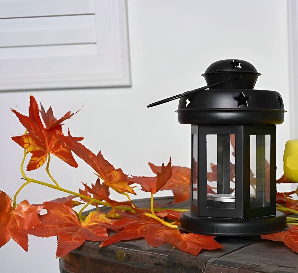Decorative Hanging Lantern Table Top Tea Light Candle Holder Diwali Gift Black Iron Hanging Lantern-image-47