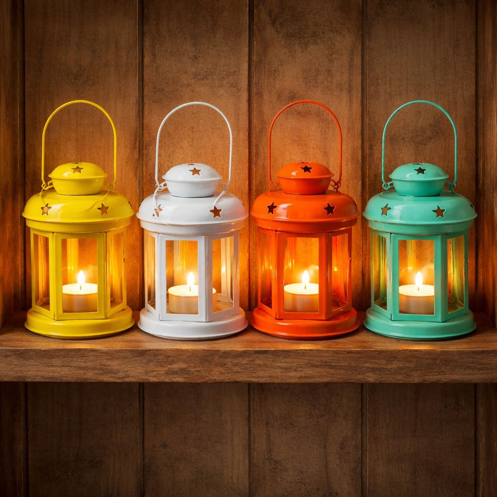 candletealight Premium StarGlow Lantern Set of 4 Multicolor Iron Table Lantern-picture-18