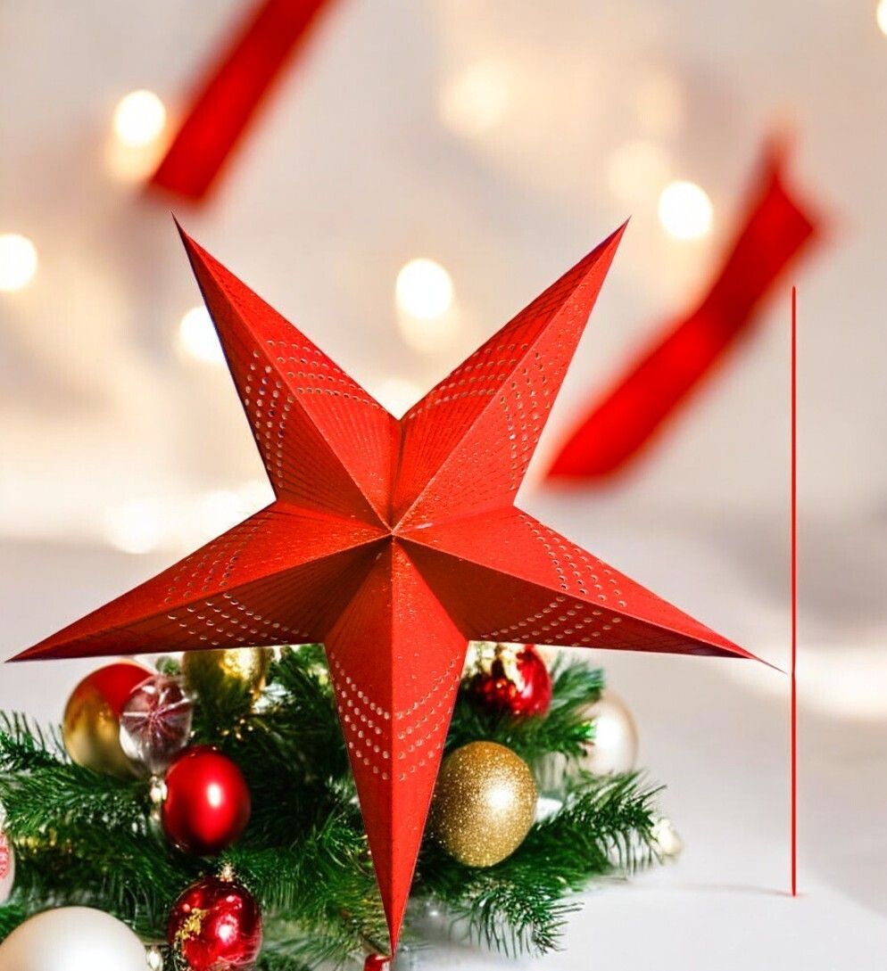 Paper Star Hanging Lantern_Orange_AZ65pack of 1 Red Paper Hanging Lantern-image-7