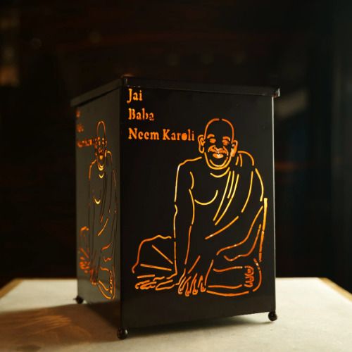 vardai Neem Karoli Baba Tranquil Aroma Diffuser |Spiritual Decorative Oil Burner | Black Brass Table Lantern-picture-11