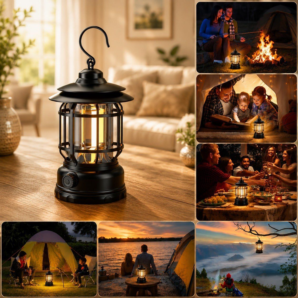 grebe Lanterns Rechargeable, Portable Electric LED Camping Lights Multicolor Plastic Table Lantern-picture-35
