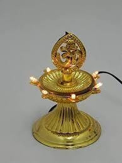 isha Diya Deepak Light Pooja Diya LED Gold Bronze Table Lantern-picture-36