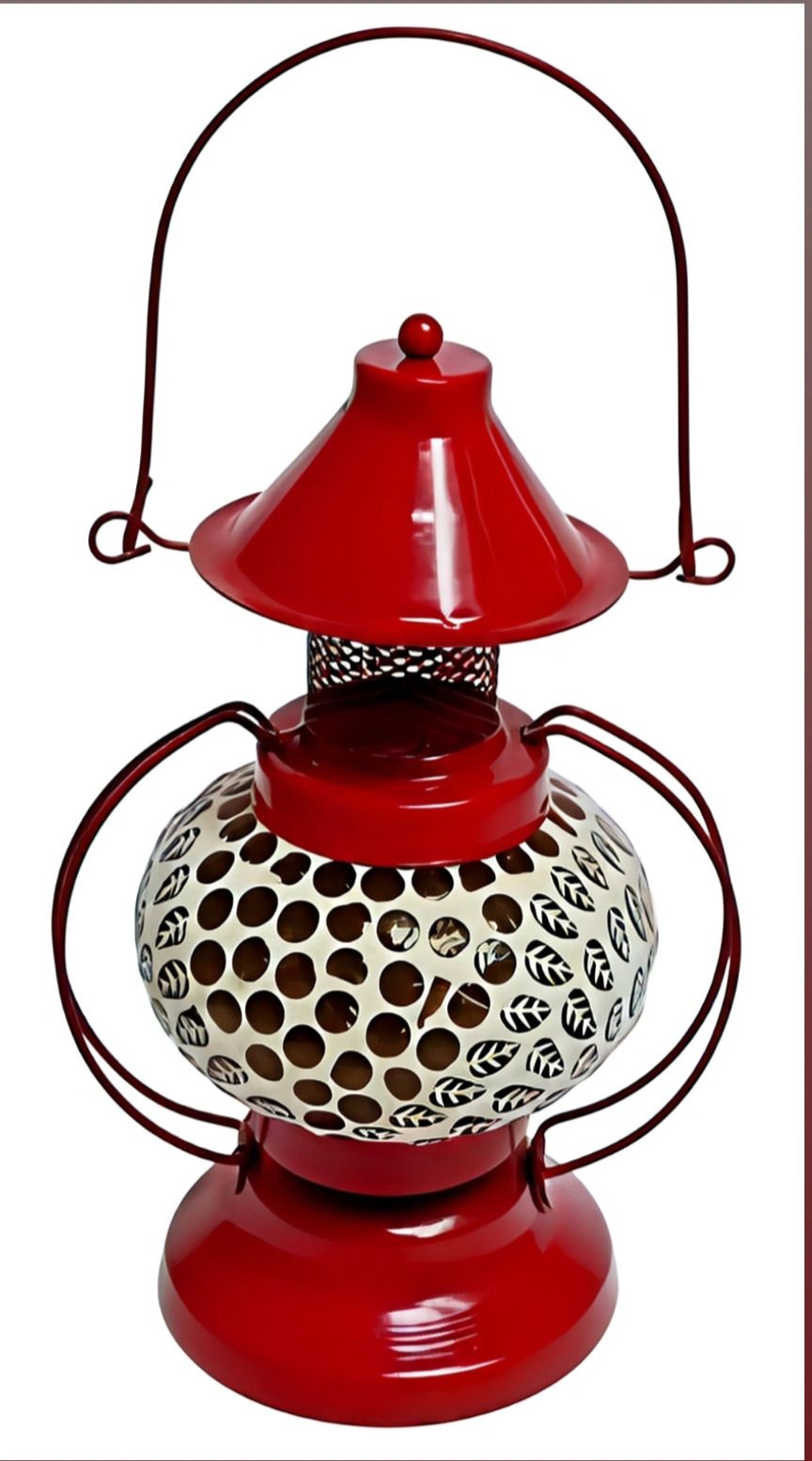zohan handicrafts Red Glass, Metal Table Lantern-picture-44