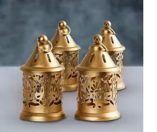 new ways enterprises Metal Hanging Lantern Tea Light Candle Holder,Centerpiece Diwali decoartion Gold Metal Hanging Lantern-picture-25