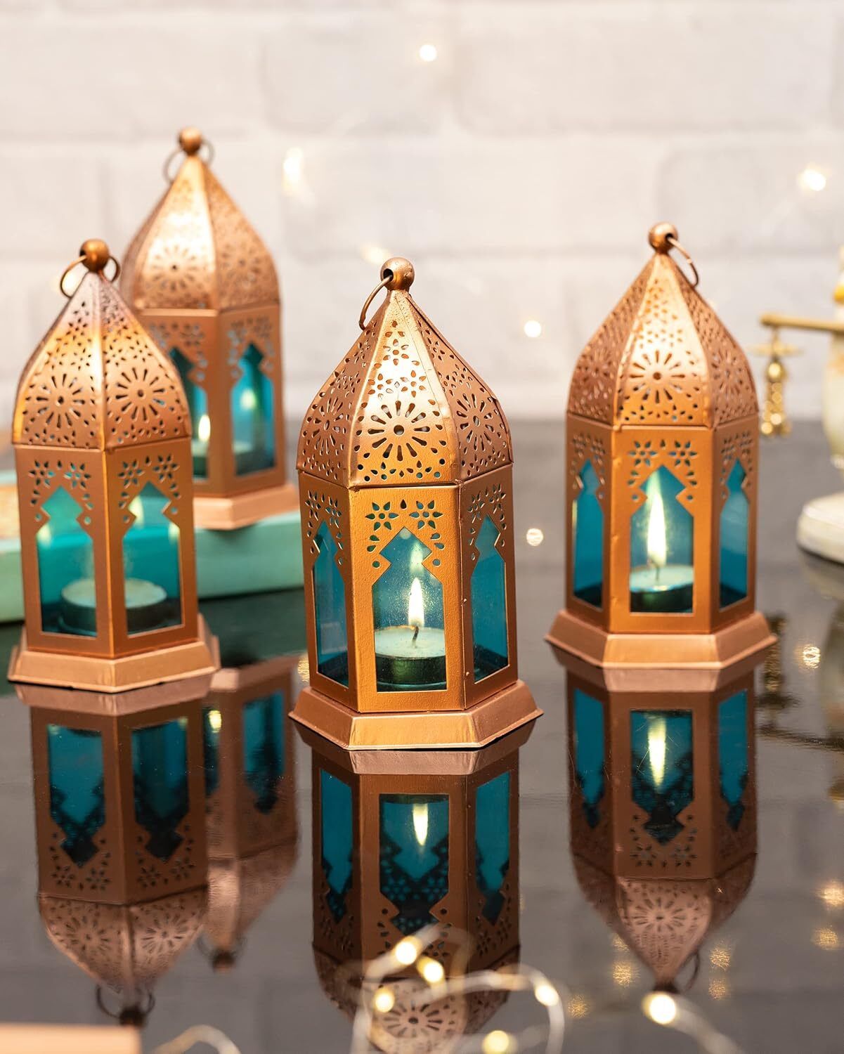 Gold Iron Hanging Lantern