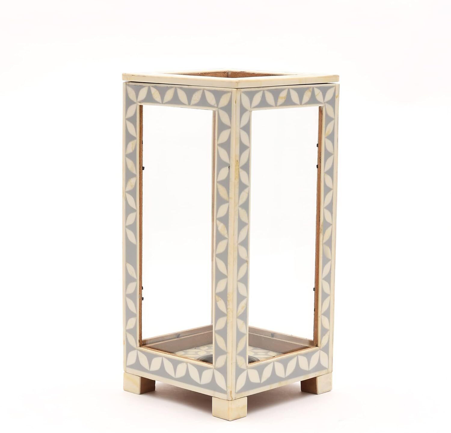designer library Decorative Lantern (Grey, Small) Multicolor Wooden Table Lantern-picture-32