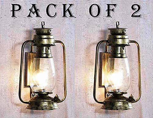 areezo AR-WL-2587-ANTIQUE Gold Metal, Glass Hanging Lantern-picture-33