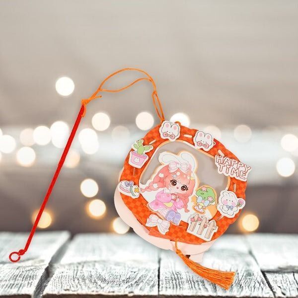 deodap DIY Handmade Cartoon Paper Lanterns – LED Hollow-Out Projection Festival Decor Multicolor Paper Hanging Lantern-picture-16