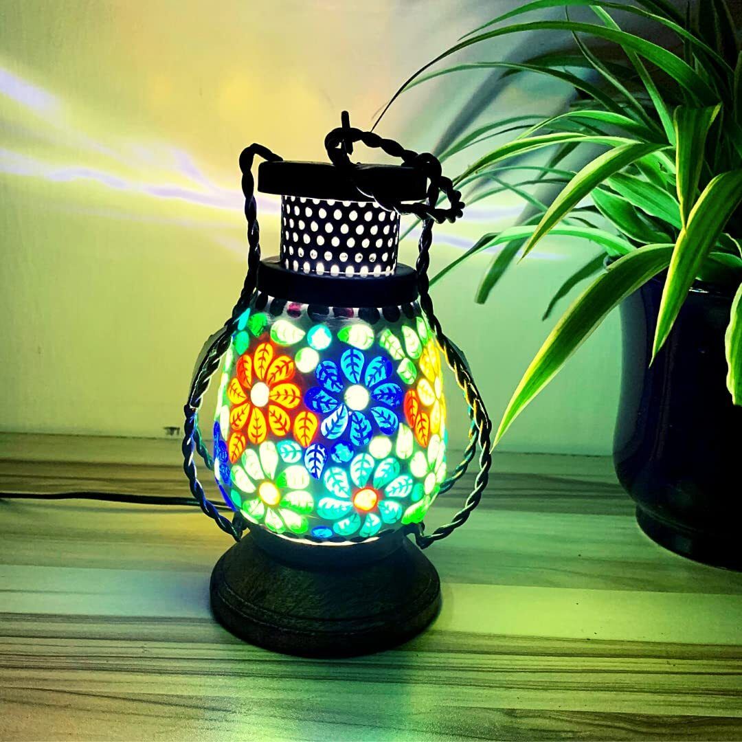 rs enterprises Wrought Iron Hanging Lantern Multicolor Iron Hanging Lantern-picture-29