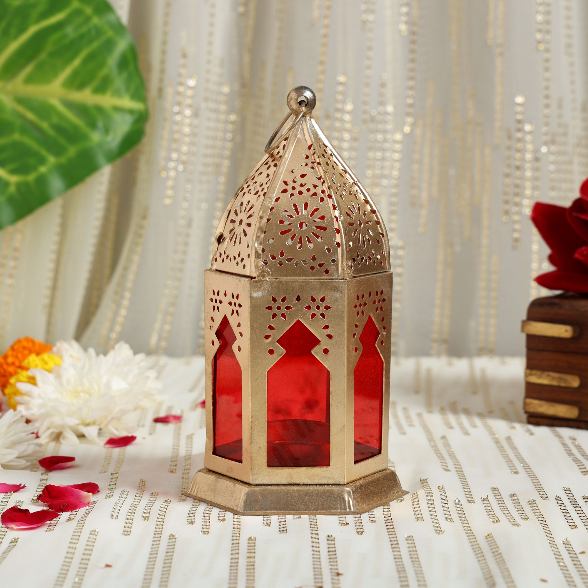bhaktiroots Multicolor Steel Table Lantern-picture-32
