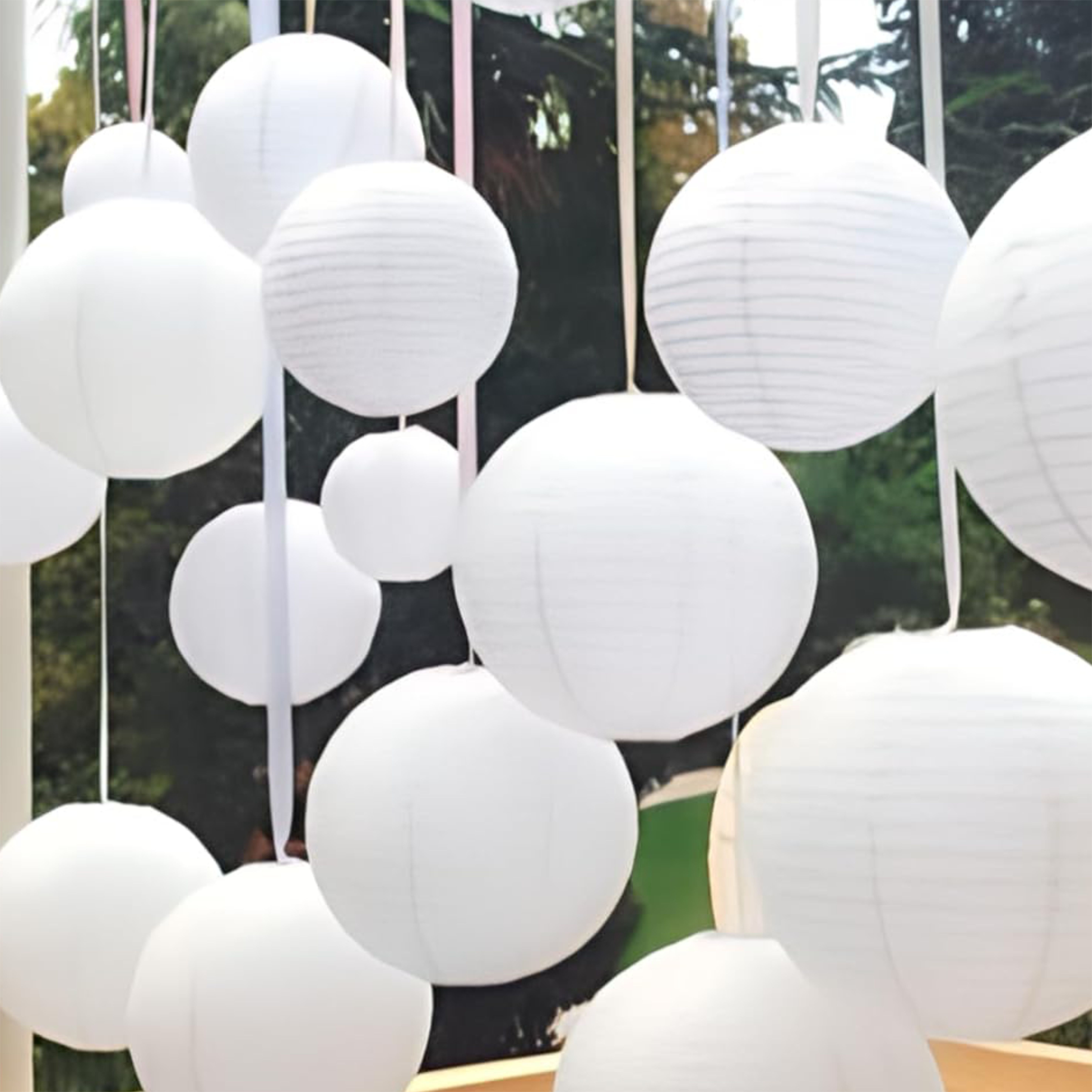 luxoura White Hanging Paper Lanterns for Festival, Party & Home Decoration White Paper Hanging Lantern-picture-22