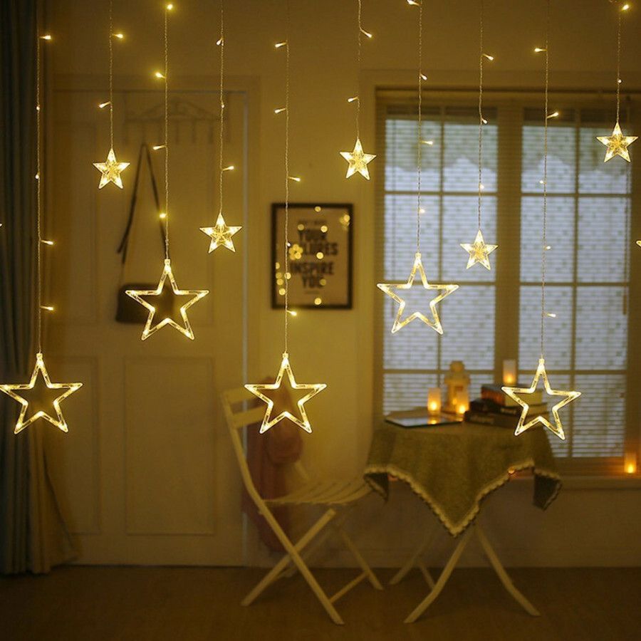 adj Star Light White Plastic Hanging Lantern-picture-0