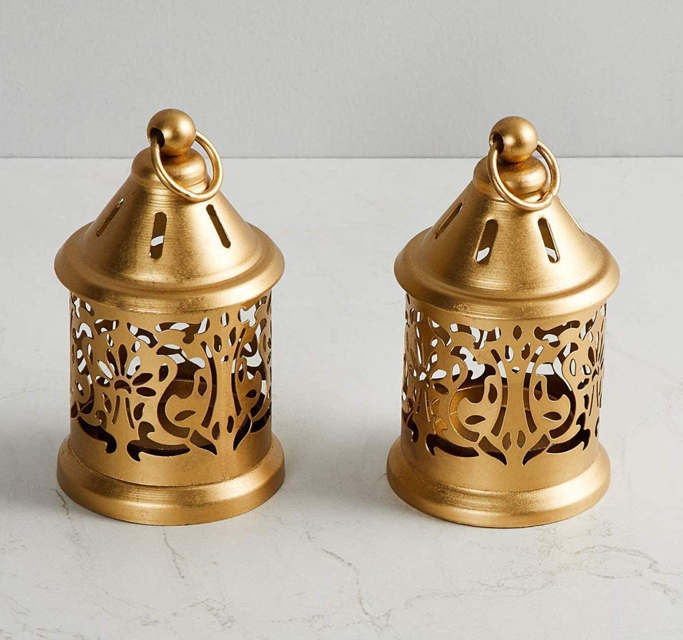 dkm Hanging Lantern Set Of 2 Gold Metal Hanging Lantern-picture-24