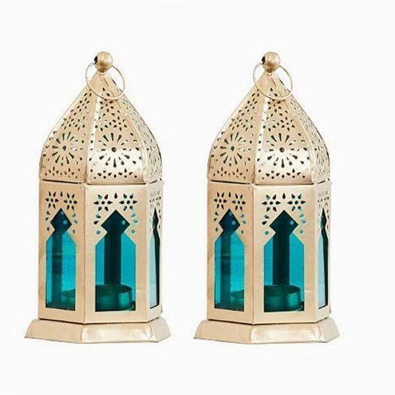 winscrafts Morrocan Blue, Blue Iron Table Lantern-picture-15